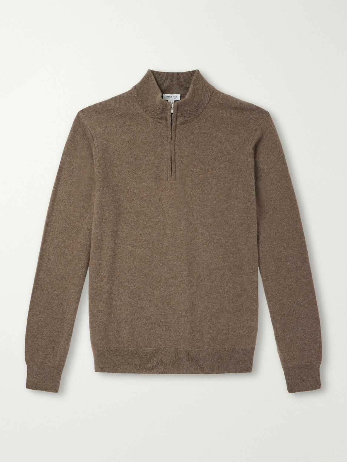 Sunspel - Cashmere Half-Zip Sweater - Brown