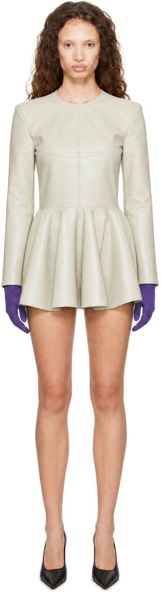 Nicklas Skovgaard Gray Sienne Leather Minidreses