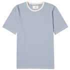 Folk Men's 1x1 Stripe T-Shirt in Cobalt