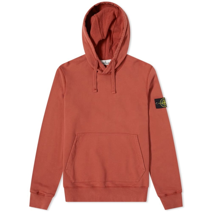 Photo: Stone Island Men's Garment Dyed Popover Hoody in Brick Red