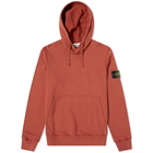 Stone Island Men's Garment Dyed Popover Hoody in Brick Red