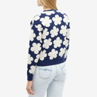 Kenzo Jacquard Flower Small Knitted Jumper in Midnight Blue