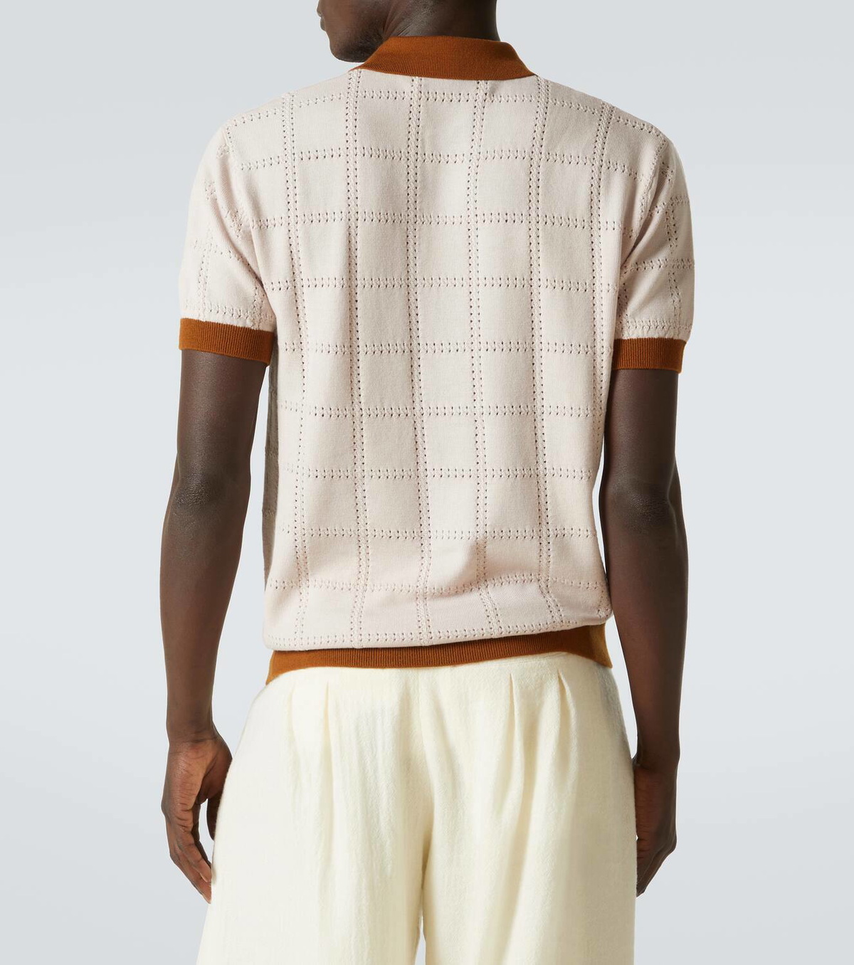 King & Tuckfield Checked wool polo shirt