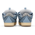 Lanvin Blue Faux-Raffia Curb Sneakers