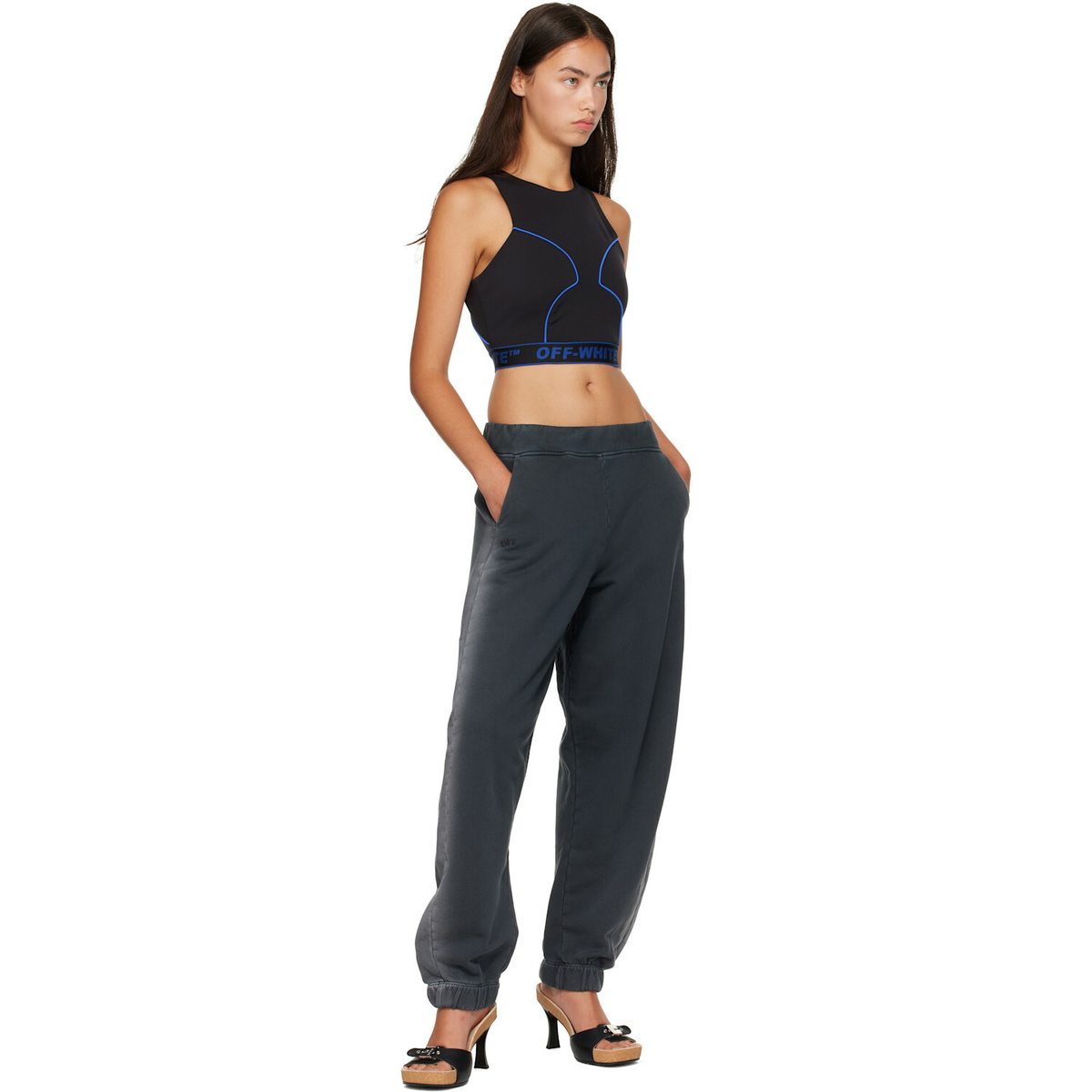 Off-White Black Logoband Lycra Tank Top