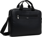 BOSS Black Grained Faux-Leather Briefcase