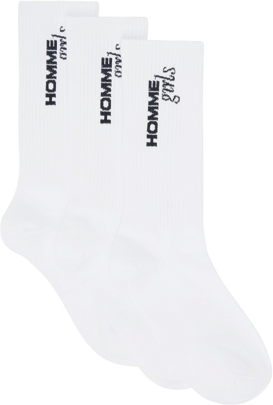 Photo: HommeGirls 3-Pack White Original Tube Socks