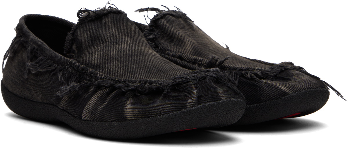 Diesel Black D-Shock Moc Slip-on Loafers