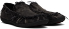 Diesel Black D-Shock Moc Slip-on Loafers