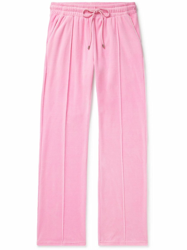 Photo: POLITE WORLDWIDE® - Day Dreamer Straight-Leg Cotton-Blend Velour Sweatpants - Pink