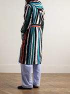 Missoni Home - Curt Striped Cotton-Terry Jacquard Hooded Robe - Blue