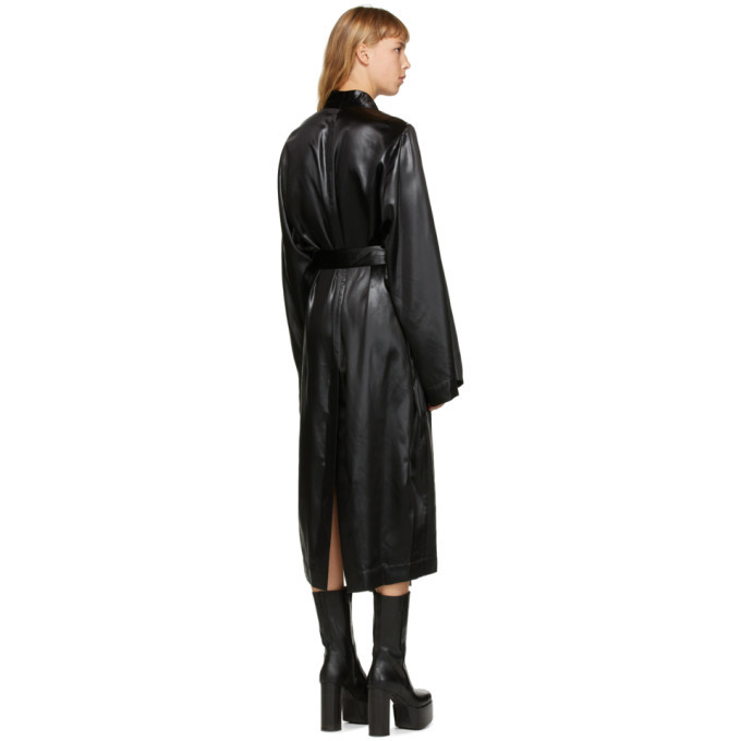 Rick Owens Black Satin Dagger Robe Rick Owens