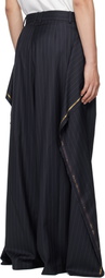 Hed Mayner Navy Wool Suiting Trousers