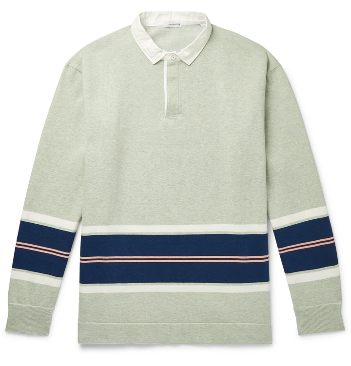 Photo: nanamica - Rugger Striped COOLMAX Cotton-Blend Jersey Polo Shirt - Green