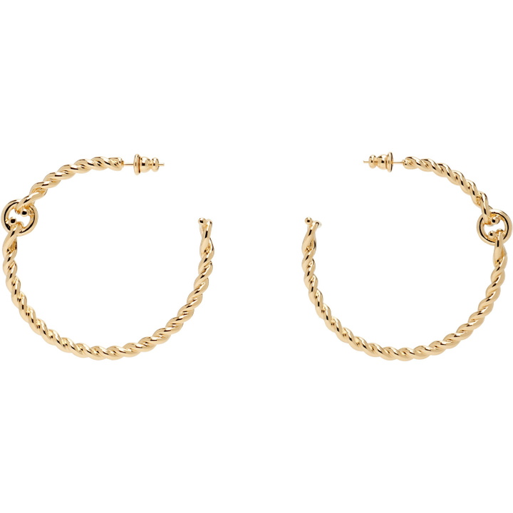 Photo: Ferragamo Twisted Chain Gancini Hoop Earrings