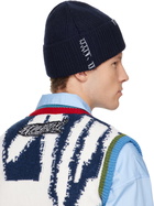Marni Navy Wool-Cashmere Beanie