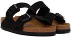 Birkenstock Black Regular Soft Footbed Arizona Sandals