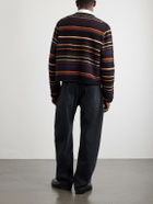 Sacai - Striped Wool-Blend Sweater - Black