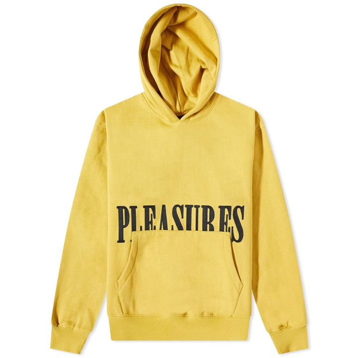 Photo: Pleasures Men's Latex Logo Hoody in Mustard