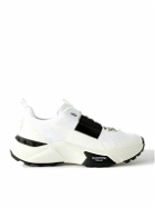 Valentino Garavani - True Act Leather-Trimmed Mesh and Rubber Sneakers - White
