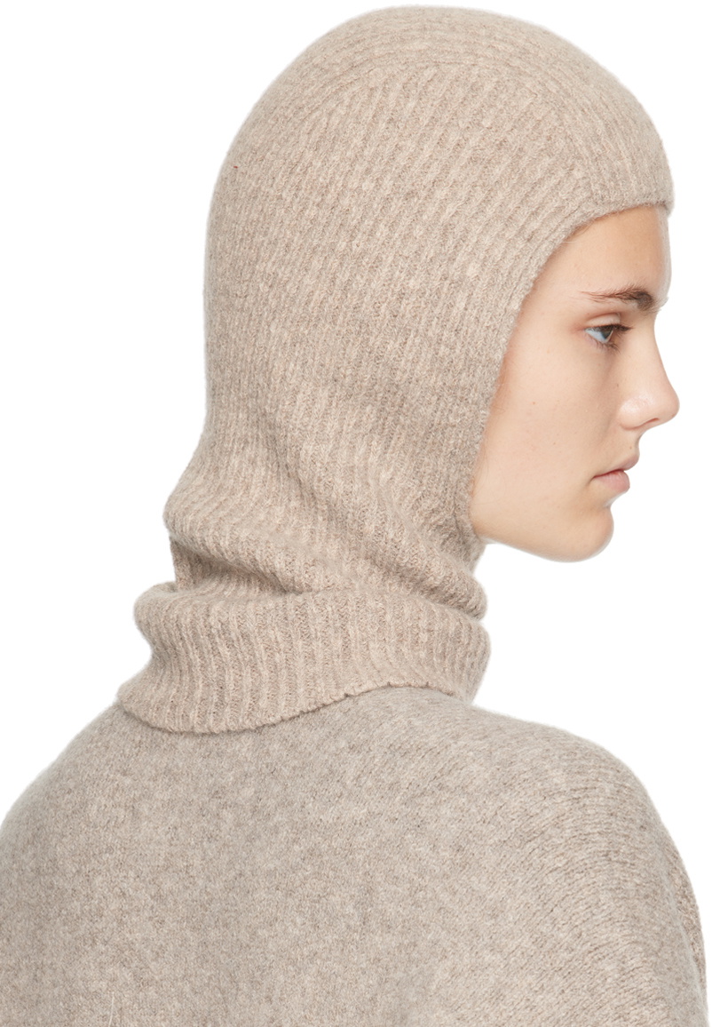 Lauren Manoogian Taupe Soft Rib Balaclava
