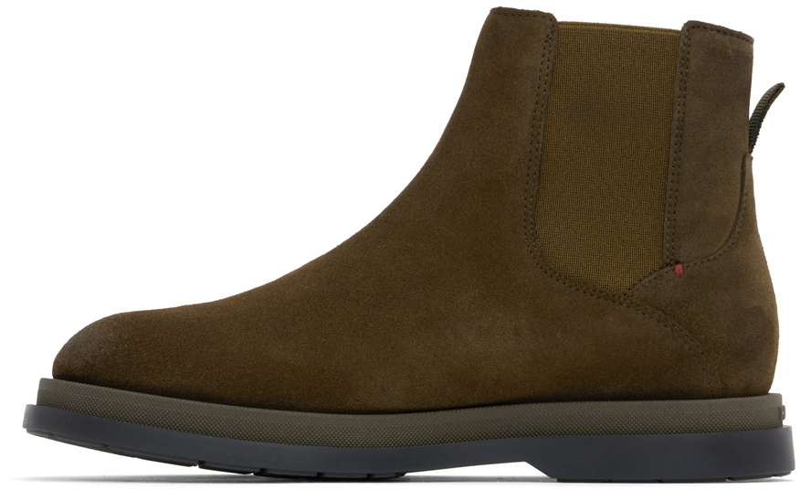 Hugo Khaki Suede Chelsea Boots
