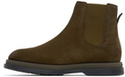 Hugo Khaki Suede Chelsea Boots