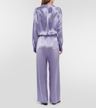 Loewe - High-rise wide-leg silk satin pants