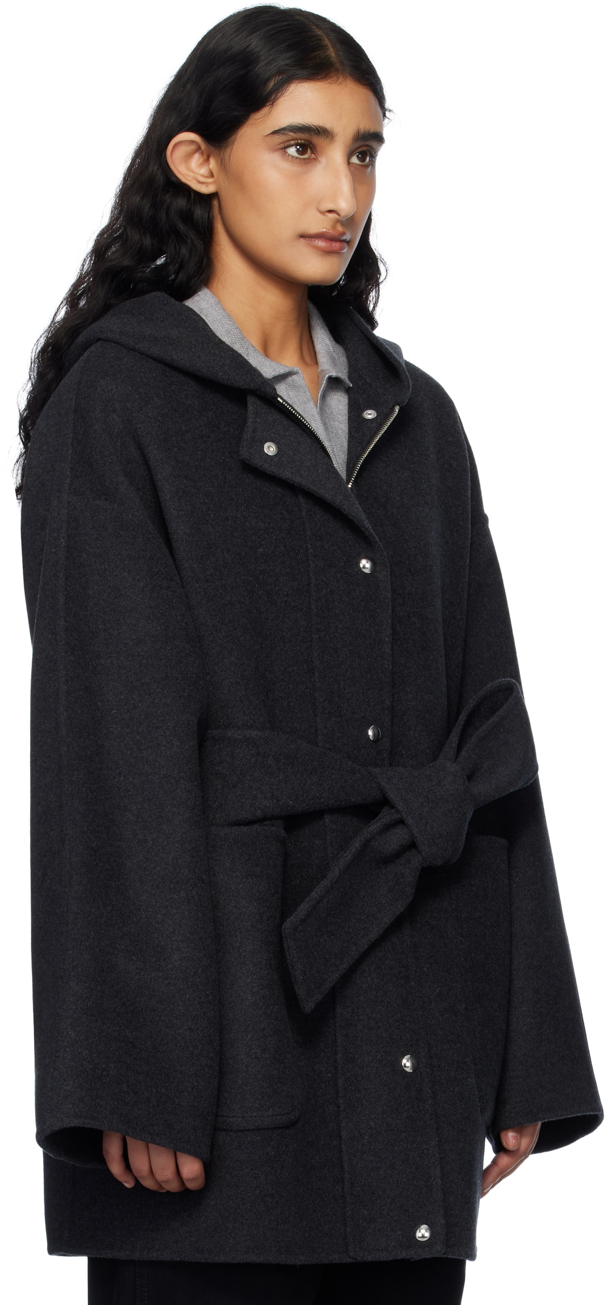 KHAITE Gray Hessner Coat