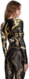 Versace Jeans Couture Black & Gold Chromo Couture Bodysuit