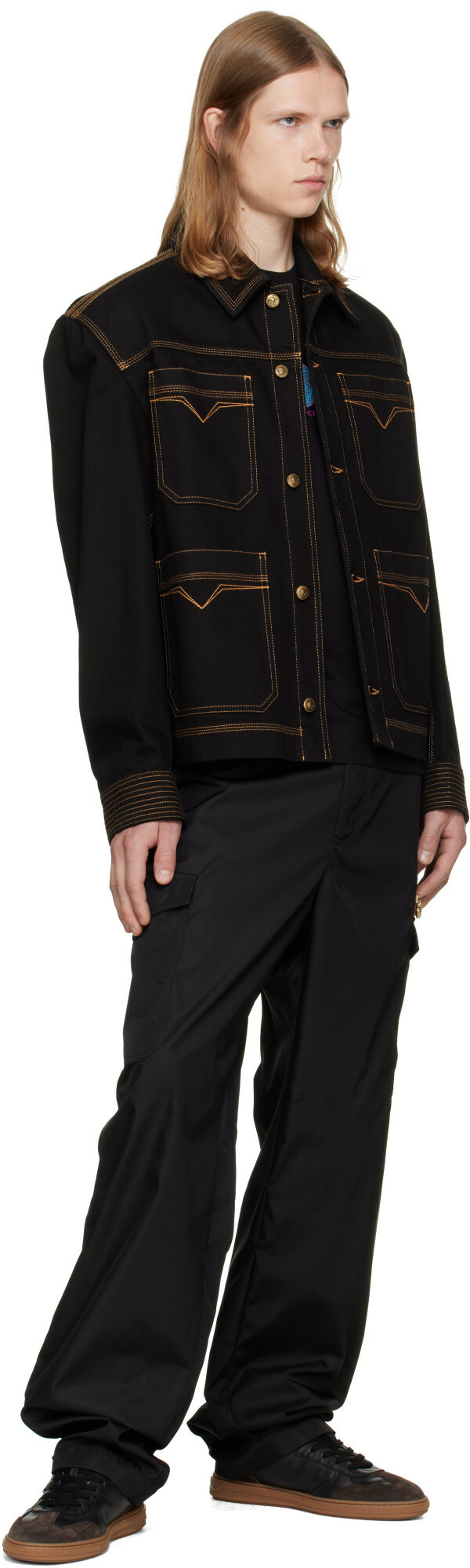 Versace Black Denim Blouson Jacket