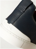 ERMENEGILDO ZEGNA - Full-Grain Leather Slip-On Sneakers - Blue