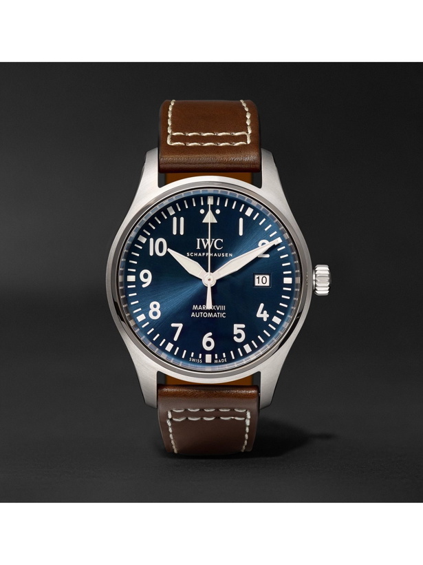 Photo: IWC Schaffhausen - Pilot's Mark XVIII Le Petit Prince Edition Automatic 40mm Stainless Steel and Leather Watch, Ref. No. IW327004