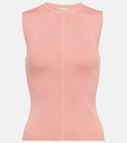 Oscar de la Renta Silk-blend tank top