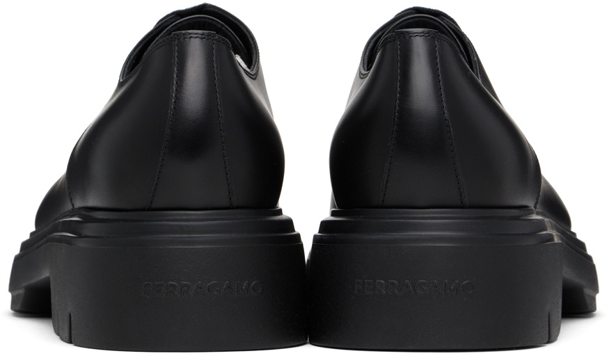 Ferragamo Black Chunky Lace Up Derbys