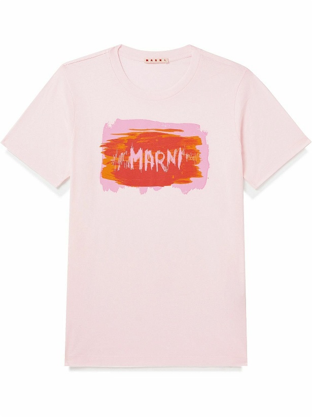 Photo: Marni - Slim-Fit Logo-Print Cotton-Jersey T-Shirt - Pink