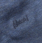 Brioni - Wool Half-Zip Polo Shirt - Men - Blue