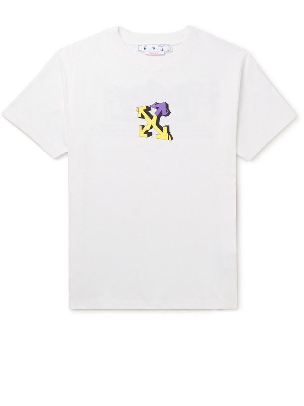 Photo: Off-White - Logo-Print Cotton-Jersey T-Shirt - White