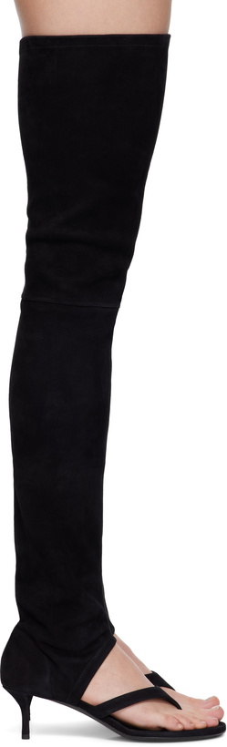 Photo: ALAÏA Black Stretch Suede 55 Tall Boots