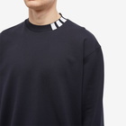 Thom Browne Men's 4 Bar Mock Neck Sweat in Navy