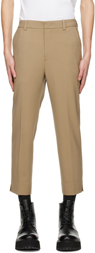Photo: Solid Homme Beige Tapered Cropped Trousers