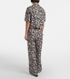 Asceno Loreto printed silk twill wide-leg pants