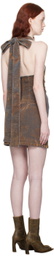 Masha Popova Brown Halter Denim Minidress