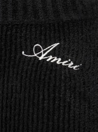 AMIRI - Logo High Waist Velour Rib Knit Shorts
