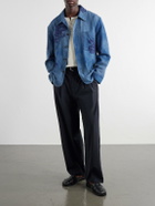 Kartik Research - Embroidered Cotton Chore Jacket - Blue