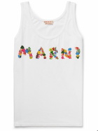 Marni - Logo-Print Cotton-Jersey Tank Top - White