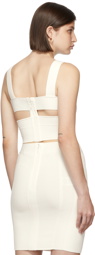 Herve Leger White Strappy Bra Crop Top