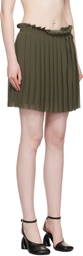 AMI Paris Khaki Pleated Miniskirt