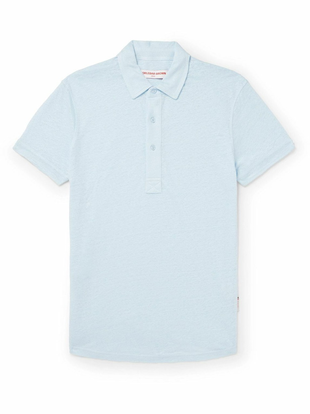 Photo: Orlebar Brown - Sebastian Linen-Jersey Polo Shirt - Blue