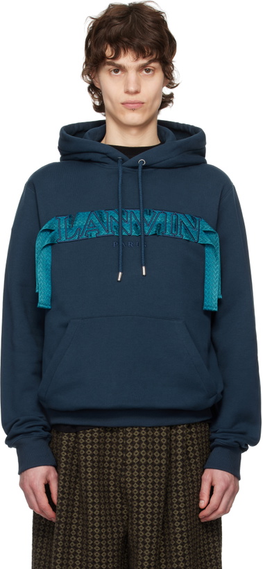 Photo: Lanvin Navy Curb Lace Hoodie